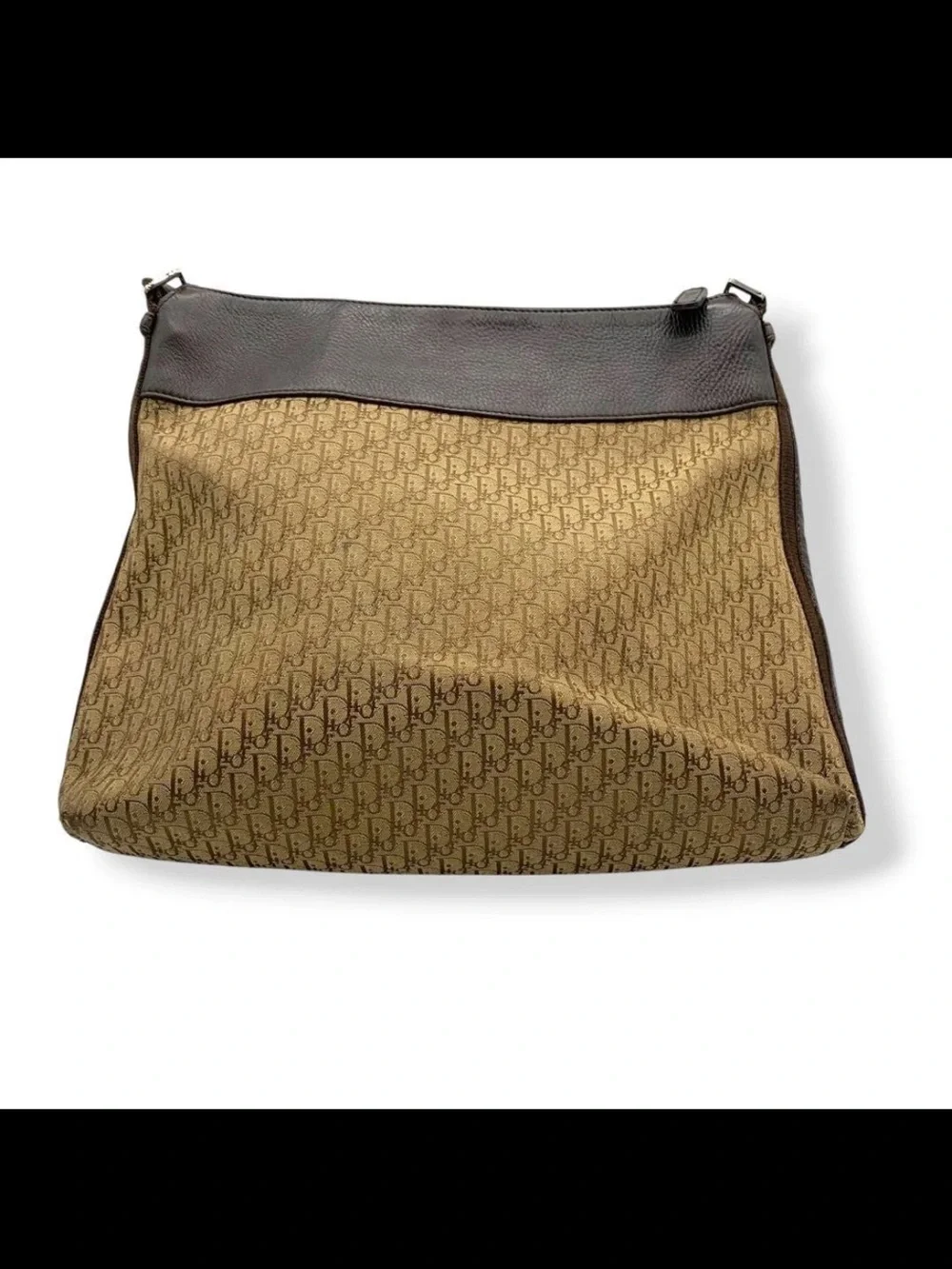 Dior Brown Monogram Canvas Crossbody with Dark Brown Trim